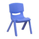 Blue |#| 23.625inchW x 47.25inchL Rectangular Blue Plastic Activity Table Set with 6 Chairs