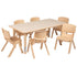 23.625"W x 47.25"L Rectangular Plastic Height Adjustable Activity Table Set with 6 Chairs