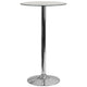 23.75inch Round Glass Table with 41.75inchH Chrome Base - Event and Cocktail Table