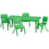 24"W x 48"L Rectangular Plastic Height Adjustable Activity Table Set with 4 Chairs