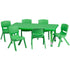 24"W x 48"L Rectangular Plastic Height Adjustable Activity Table Set with 6 Chairs