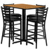 24''W x 42''L Rectangular Laminate Table Set with 4 Ladder Back Metal Barstools