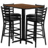 24''W x 42''L Rectangular Laminate Table Set with 4 Ladder Back Metal Barstools