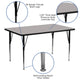 Gray |#| 24inchW x 60inchL Rectangular Grey HP Laminate Activity Table - Height Adjustable Legs