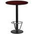 24'' Round Laminate Table Top with 18'' Round Bar Height Table Base and Foot Ring