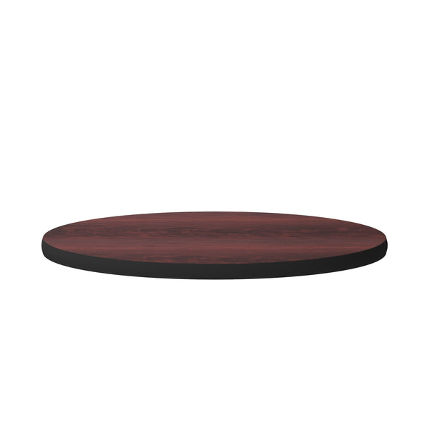 Mahogany |#| 24inch Round Table Top with Black or Mahogany Reversible Laminate Top