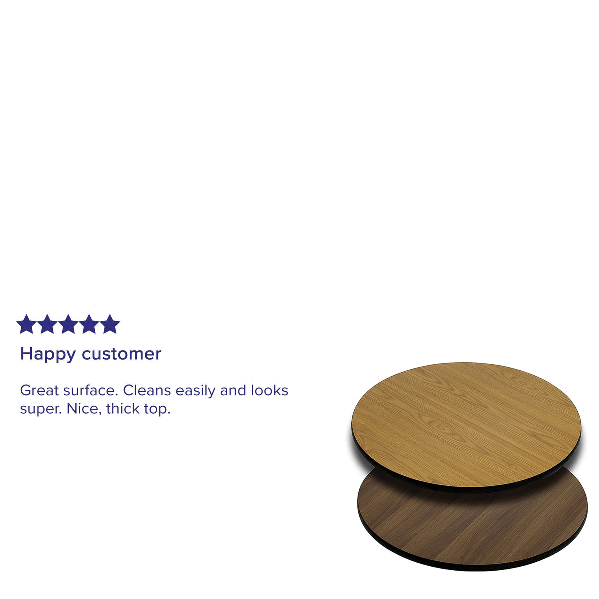 Natural/Walnut |#| 24inch Round Table Top with Natural or Walnut Reversible Laminate Top
