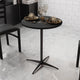 Black |#| 24" Round Wood Cocktail Table with 30" and 42" Columns