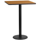 Natural |#| 24inch Square Natural Laminate Table Top with 18inch Round Bar Height Table Base