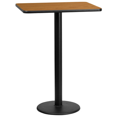 24'' x 30'' Rectangular Laminate Table Top with 18'' Round Bar Height Table Base - View 1
