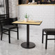 Natural |#| 24inch x 30inch Rectangular Natural Laminate Table Top with 18inch RD Table Height Base