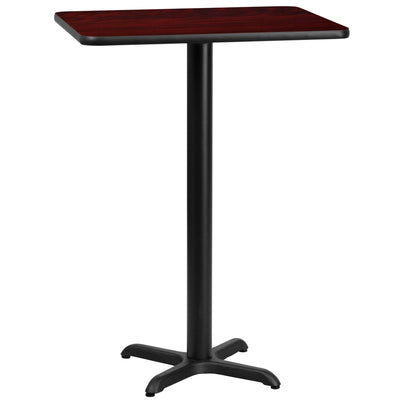 24'' x 30'' Rectangular Laminate Table Top with 22'' x 22'' Bar Height Table Base