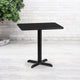 Black |#| 24inch x 30inch Rectangular Black Laminate Table Top with 22inch x 22inch Table Height Base