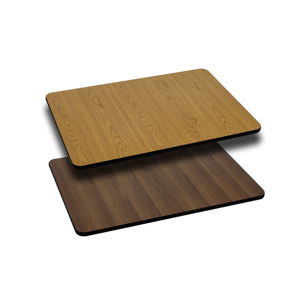 Natural/Walnut |#| 24inch x 30inch Rectangular Table Top with Natural or Walnut Reversible Laminate Top