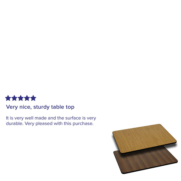 Natural/Walnut |#| 24inch x 30inch Rectangular Table Top with Natural or Walnut Reversible Laminate Top