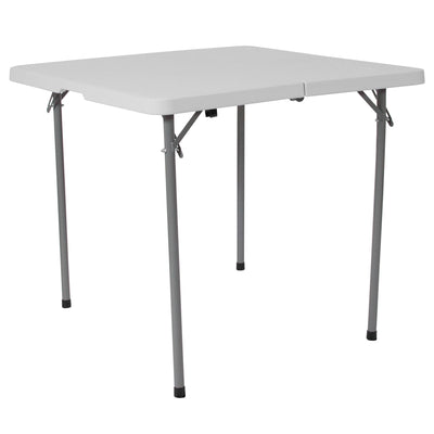 2.79-Foot Square Bi-Fold Plastic Folding Table with Carrying Handle - View 1
