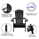 Black |#| Set of 2 Indoor/Outdoor Folding Adirondack Chairs with Side Table in Black