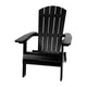 Black |#| Set of 2 Indoor/Outdoor Folding Adirondack Chairs with Side Table in Black