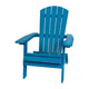 Blue |#| Set of 2 Indoor/Outdoor Folding Adirondack Chairs with Side Table in Blue