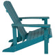 Sea Foam |#| Indoor/Outdoor Adirondack Style Side Table and 2 Chair Set in Sea Foam