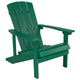 Green |#| Indoor/Outdoor Adirondack Style Side Table and 2 Chair Set in Green