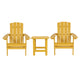 Yellow |#| Indoor/Outdoor Adirondack Style Side Table and 2 Chair Set in Yellow