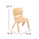Natural |#| 2 Pack Natural Plastic Stackable School Chair with 12inchH Seat, Preschool Seating
