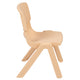 Natural |#| 2 Pack Natural Plastic Stackable School Chair with 12inchH Seat, Preschool Seating
