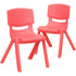 2 Pack Plastic Stackable School Chair with 12" Seat Height