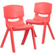 Red |#| 2 Pack Red Plastic Stackable School Chair with 15.5inchH Seat