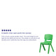 Green |#| 2 Pack Green Plastic Stackable School Chair with 15.5inchH Seat