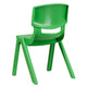 Green |#| 2 Pack Green Plastic Stackable School Chair with 15.5inchH Seat