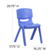 Blue |#| 2 Pack Blue Plastic Stackable School Chair with 15.5inchH Seat