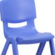 Blue |#| 2 Pack Blue Plastic Stackable School Chair with 15.5inchH Seat