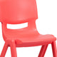 Red |#| 2 Pack Red Plastic Stackable School Chair with 15.5inchH Seat