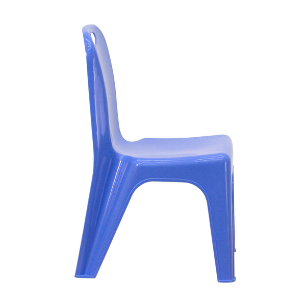 Blue |#| 2 Pack Blue Plastic Stackable School Chair with Carrying Handle and 11inchH Seat