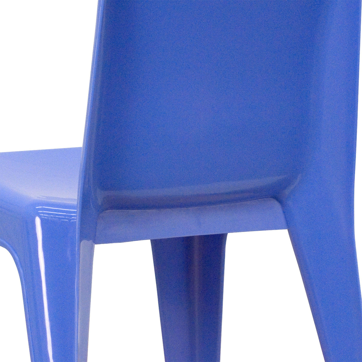 Blue |#| 2 Pack Blue Plastic Stackable School Chair with Carrying Handle and 11inchH Seat