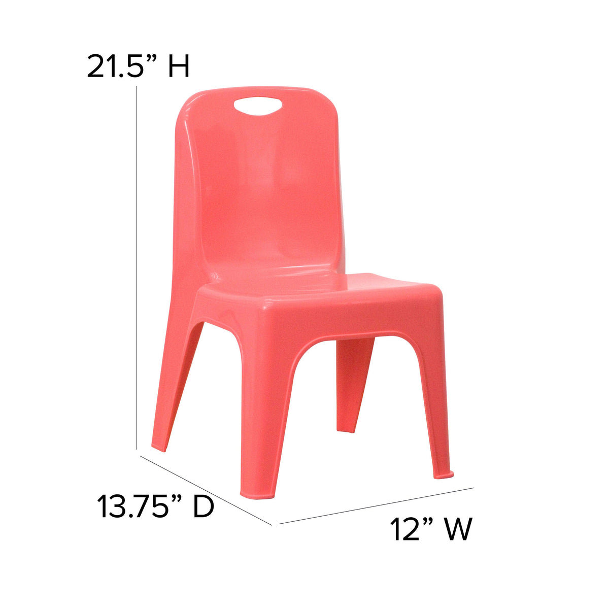 Red |#| 2 Pack Red Plastic Stackable School Chair with Carrying Handle and 11inchH Seat