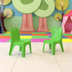 Green |#| 2 Pack Green Plastic Stackable School Chair with Carrying Handle and 11inchH Seat