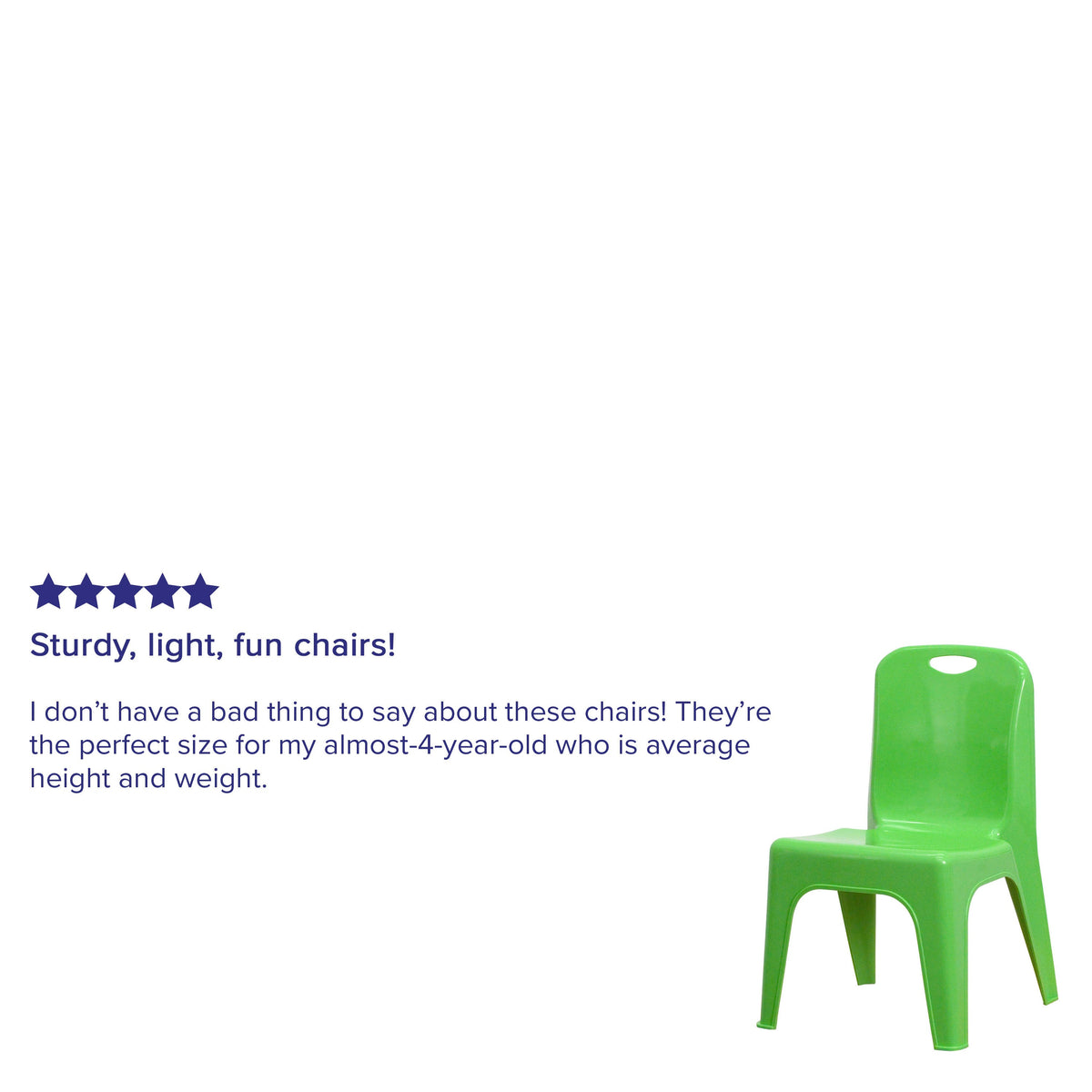 Green |#| 2 Pack Green Plastic Stackable School Chair with Carrying Handle and 11inchH Seat