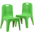 2 Pack Plastic Stackable School Chair with Carrying Handle and 11" Seat Height