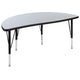 Grey |#| 2 Piece 47.5inch Circle Flexible Grey Kids Adjustable Activity Table Set