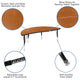 Oak |#| 2 Piece 60inch Circle Flexible Oak Kids Adjustable Activity Table Set