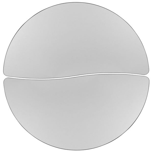 Grey |#| 2 Piece Mobile 47.5inch Circle Flexible Grey Adjustable Activity Table Set