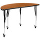 Oak |#| 2 Piece Mobile 47.5inch Circle Flexible Oak Adjustable Activity Table Set
