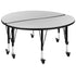 2 Piece Mobile 47.5" Circle Wave Flexible Grey Thermal Laminate Kids Adjustable Activity Table Set