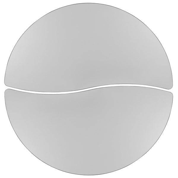 Grey |#| 2 Piece Mobile 60inch Circle Flexible Grey Adjustable Activity Table Set