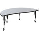 Grey |#| 2 Piece Mobile 60inch Circle Flexible Grey Kids Activity Table Set