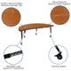 Oak |#| 2 Piece Mobile 60inch Circle Flexible Oak Kids Activity Table Set