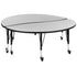 2 Piece Mobile 60" Circle Wave Flexible Grey Thermal Laminate Kids Adjustable Activity Table Set